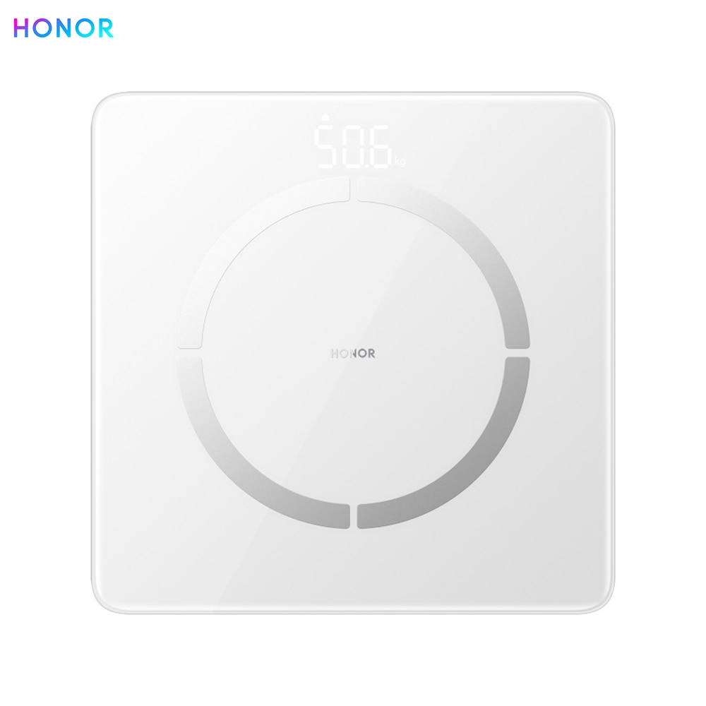 HONOR Scale 2-báscula de pesaje inteligente para Android, analizador corporal estándar de DEXA de 14 pulgadas, medición del ritmo cardíaco y de la grasa corporal