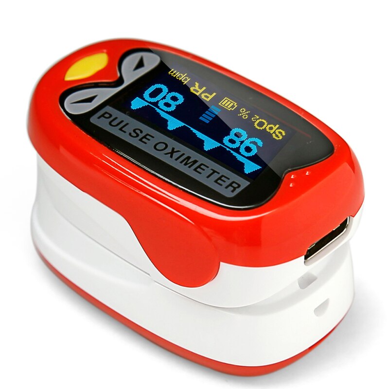 Child Pediatri Portable Pulse Oximeter Finger Oxygen SpO2 Saturation Monitor and Pulse Rate USB Rechargeable