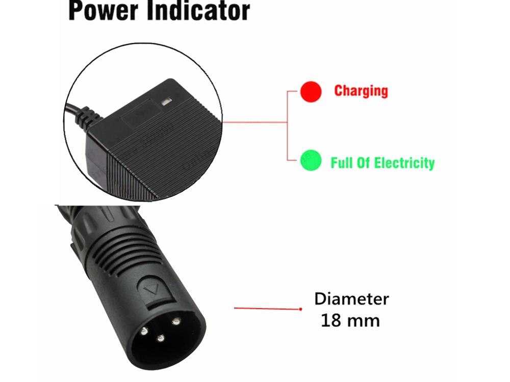Chargeur de batterie au Lithium 67.2V 2a pour vélo et trottinette électrique série 16 60V, avec prise XLR à 3 broches