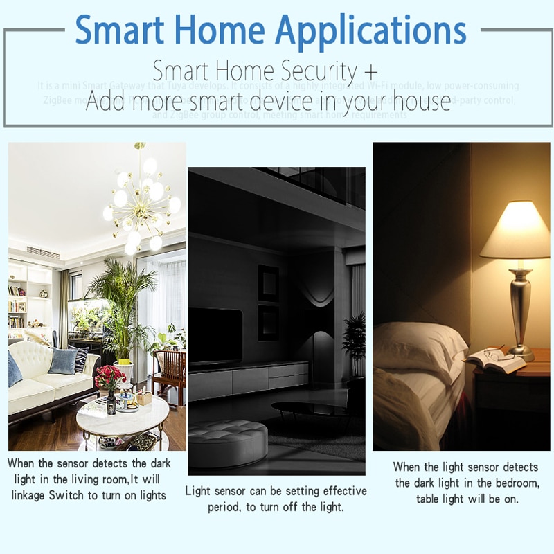 Smart Home Light Sensor Working With Smart Life App Linkage Intelligence Illumination Sensor Tuya With Alexa Google Home Homekit