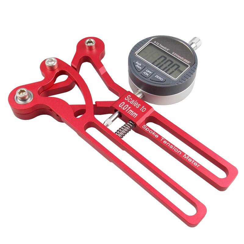 Speichen Spannung Tester Digitale Skala 0,01mm Fahrrad Anzeige Meter Tensiometer Fahrrad Speichen Spannung Rad Werkzeug: rot