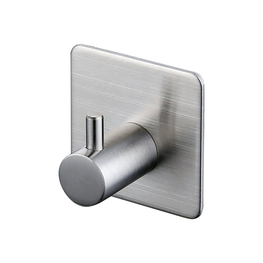 Moderne 3m zelfklevende haken roestvrij staal handdoek badjas jas tas sleutelhanger hanger zware kwaliteit wandmontage zilver