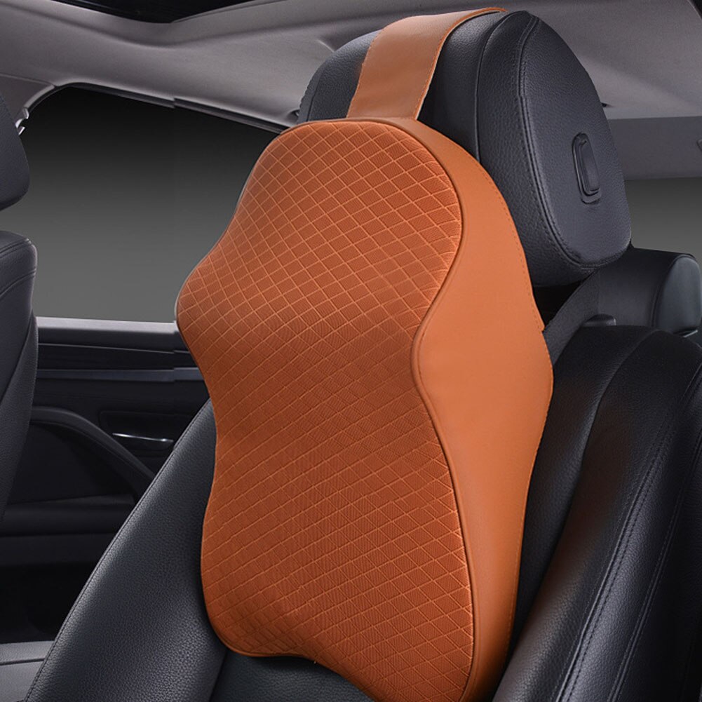 3D Memory Foam Car Headrest Car Neck Pillow Head Restraint In Car Headrest Pillow Automobile Pillow Neck Travel Pillow: Orange