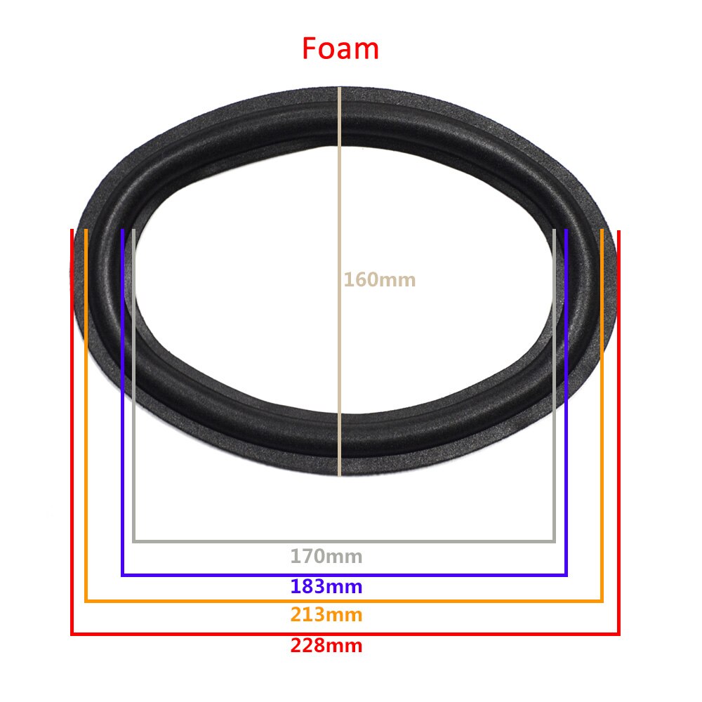 6X9 inch Speaker Surround Rand Woofer Repareren Vouwen Rand Subwoofer Ring DIY Reparatie Accessoires Speaker Schorsing: 2 Pieces / 6X9 Foam