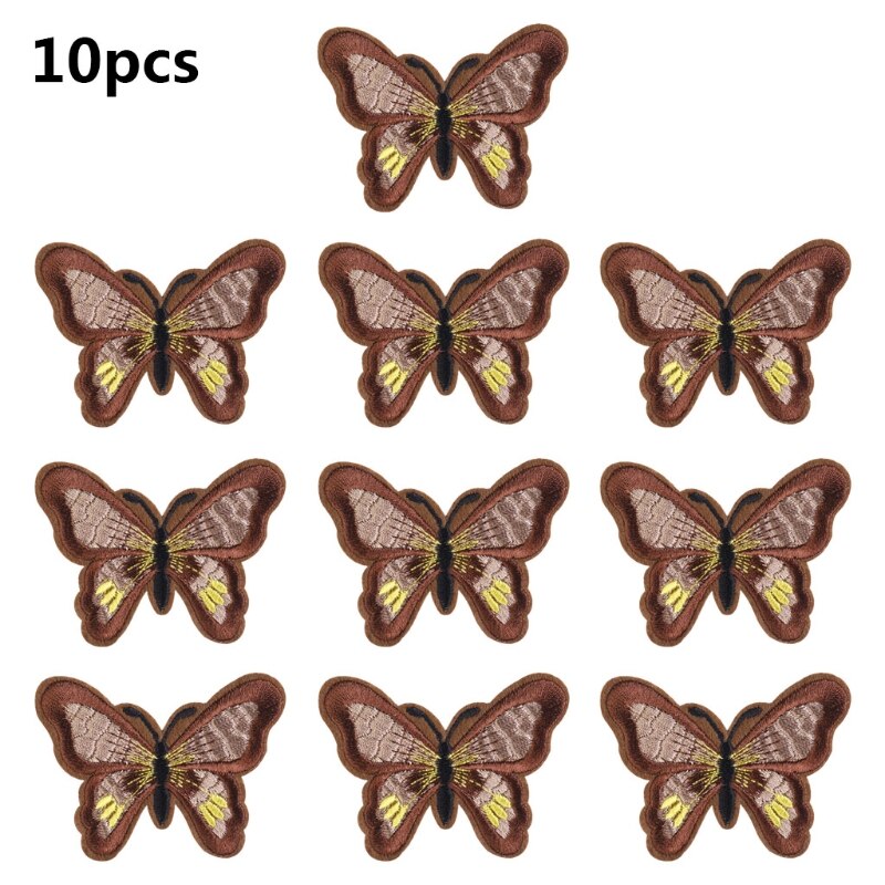 10 Stuks Multicolor Butterfly Naaien/Ijzer Op Appliques Borduren Patches Voor Arts Ambachten Diy Decoratie T-shirt Badge: 6EE406273-CF