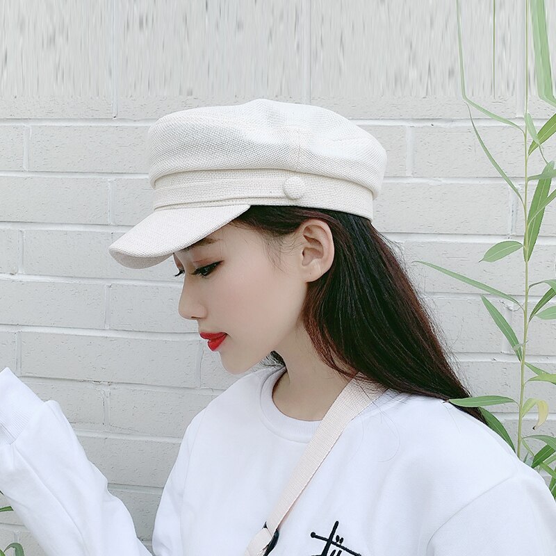 Retro Casual Cotton Berets for Women Man Summer Sunshine Octagonal Hat Peaked Cap Korean Casual Student Beret Vintage Unisex