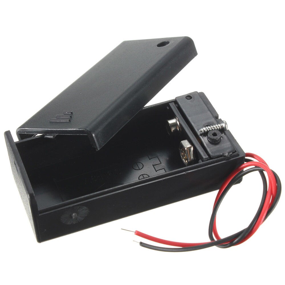 18650 Battery Case Holder 2 Slots Wired Battery Storage Box With ON OFF Switch