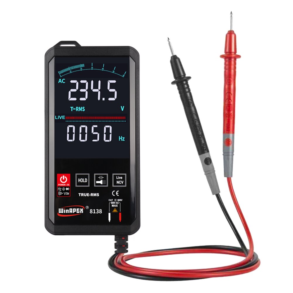 Automatic Digital Multimeter 6000 Counts High Speed Auto Range Tester Intelligent NCV True RMS Temperature Universal Multimetro: 8138