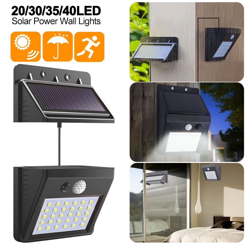 Junejour LED Wall lamp Night Light Separable Solar Panel Outdoor Motion Sensor/Night Sensor Solar light For Garden #1108