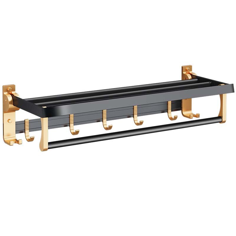 Zwart Gouden Badkamer Hardware Handdoekhouder Bar Rack Handdoek Houder Rij Haak Tissue Rack Wc Borstel Papier Houders