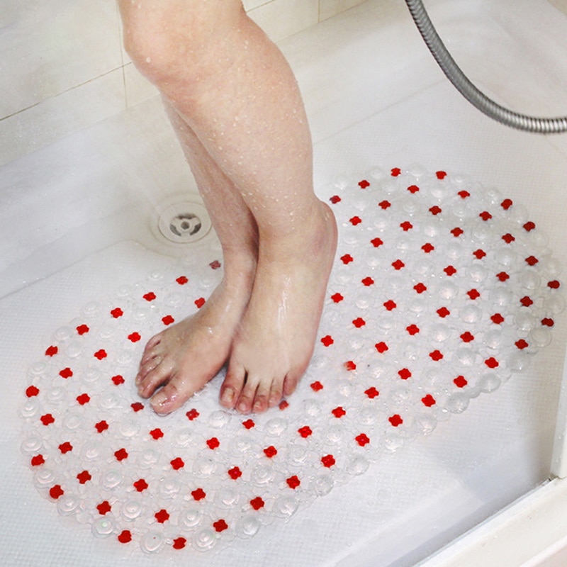 Plastic Suction Cup Bathroom Shower Mat Non-slip Bathroom Mat Baby Safety Shower Bath Mat Colorful Point Bead Massage Pad