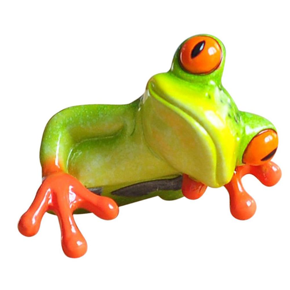 Exquisite Frog Figurines Small Frog Toys Decoration Ornament Computer Home Garden Landscape Desk Table Decorative Frog