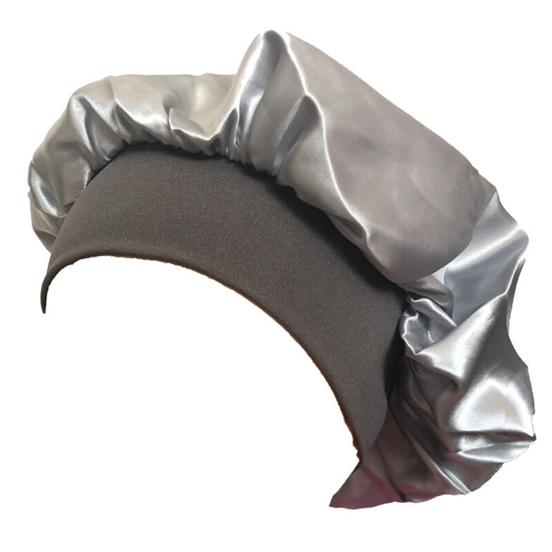 1Pcs Hair Bonnet Satin Cheveux Nuit Gorro Sleeping Hair Cap Shower Head Wrap Styling Bonnets for Women Czepek: white