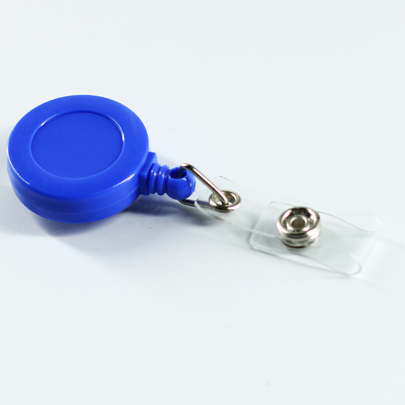 Retractable Pull Badge ID Department Brand Name Badge Holder Scroll Key Ring Chain Clip School Student Office: Blue