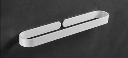 Spikerfri fast aluminium hvit håndkle bar enkelt håndklestativ dårlig hvit håndkleholder 30/40/50/60 cm: 40 cm