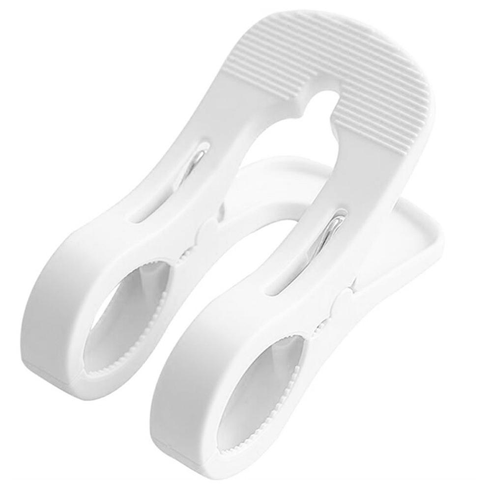 Clips de plástico a prueba de viento, abrazadera grande para ropa, toalla de playa, bastidores de secado para el hogar, organizador de ropa fuerte: White