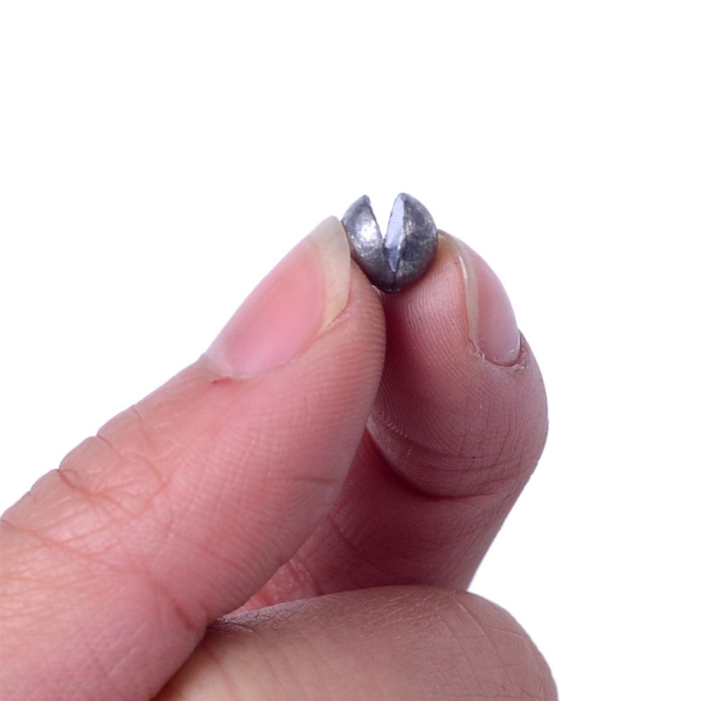100Pcs G4-7B Carp Fishing Solid Oval Split Shot Lead Explosion Sinker Fishing Lure weight Auxiliary Fishing Tackle