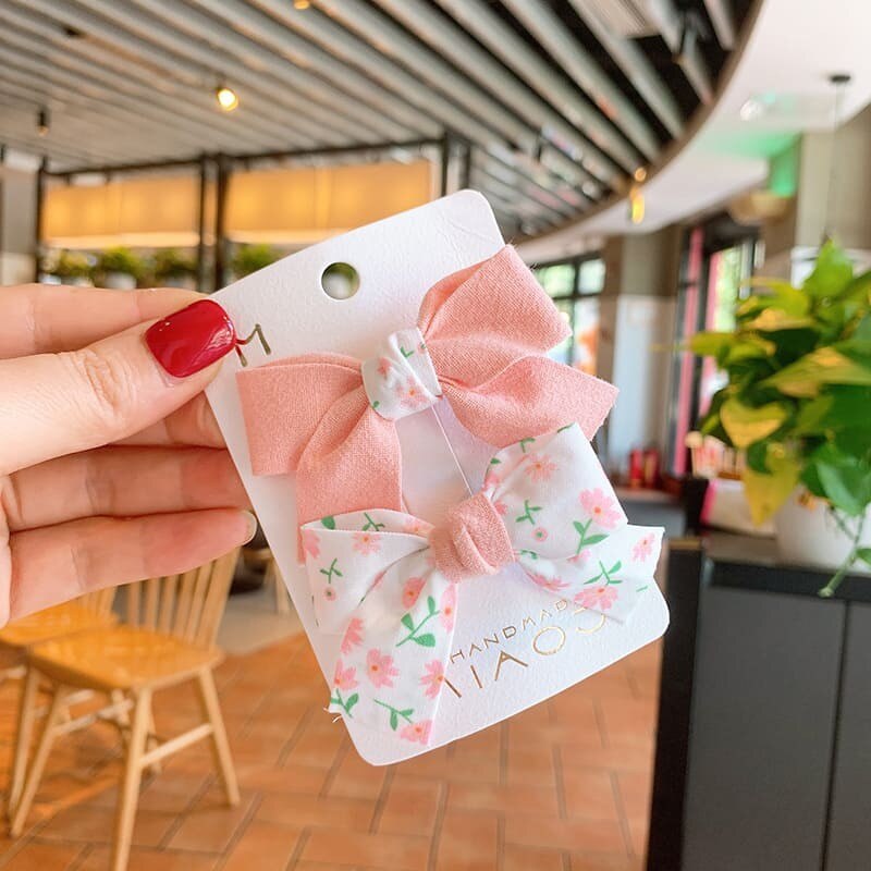 2Pcs Kleurrijke Baby Haar Clips Bows Kids Haarspelden Solid Bloemen Kinderen Haarspeldjes Clips Haar Accessoires Voor Baby Meisjes: 06