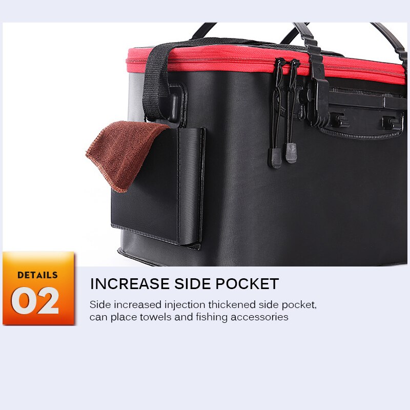 EVA Live Fish Box Portable Multi-Function Foldable Fishing Bucket Live Fish Box Camping Bucket Fishing Storage Bag