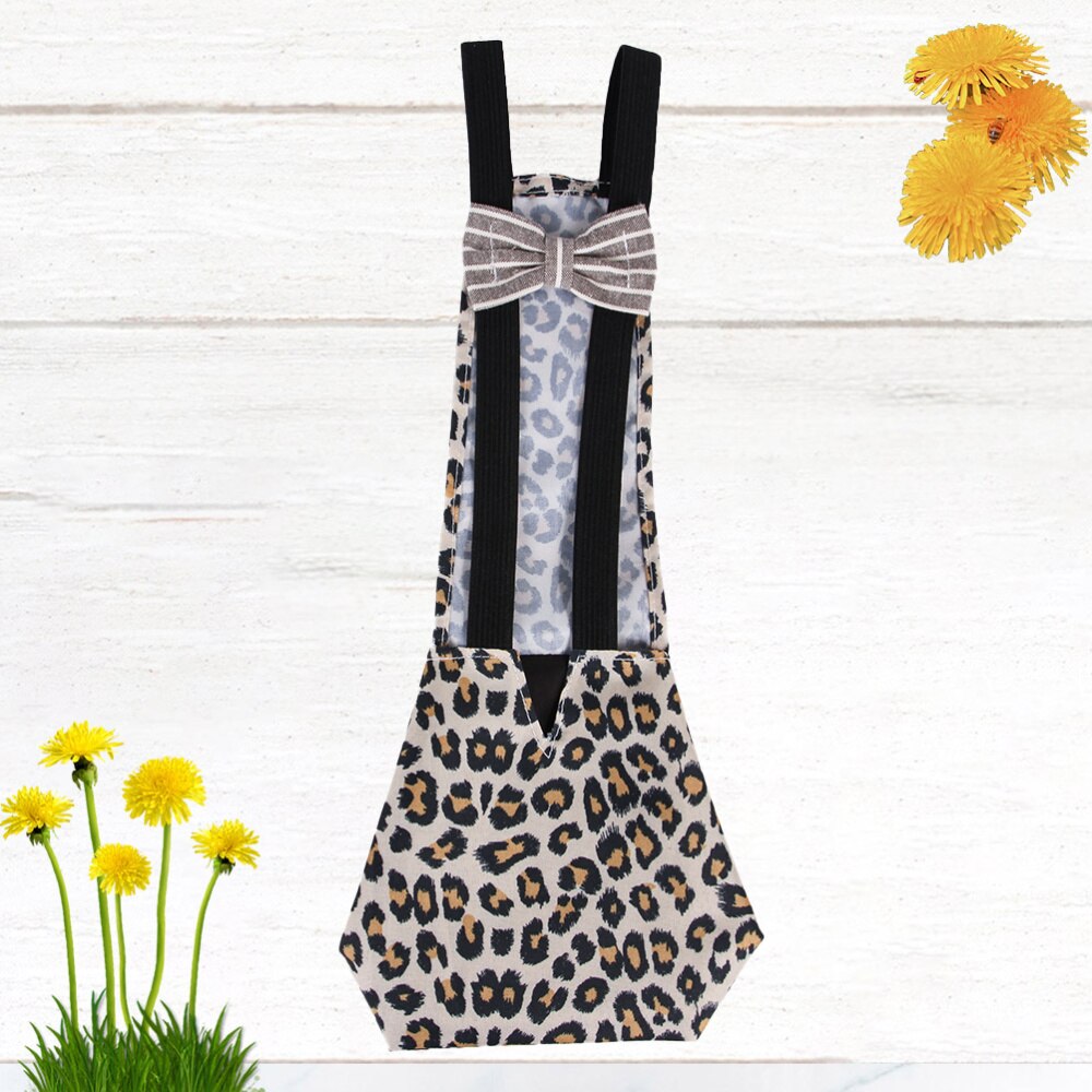 Pet Chicken Duck Diaper Washable Poultry Goose Clothes Bowknot with Elastic Band Funny Goose Clothes (Red S): Leopard / M