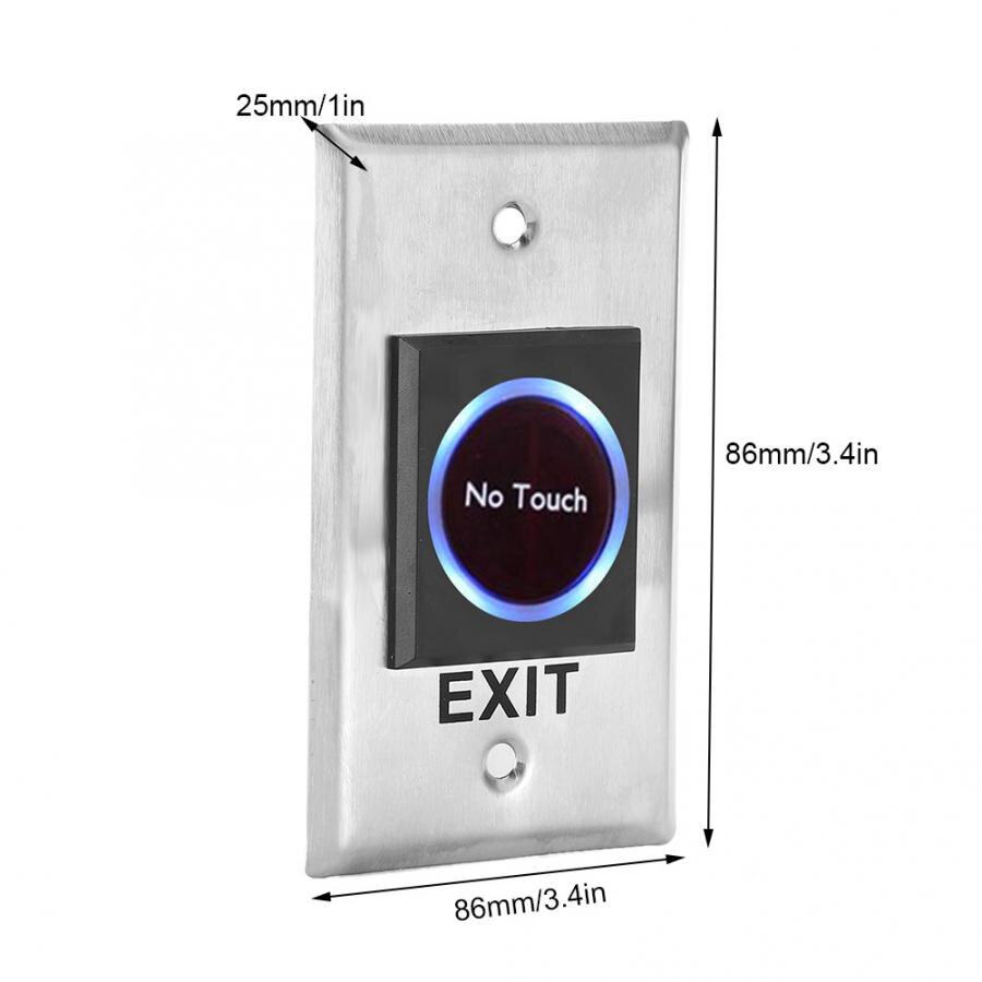 DC12V Infrared Sensor Switch Contactless -Free Door Exit Button with Backlight for Access Control