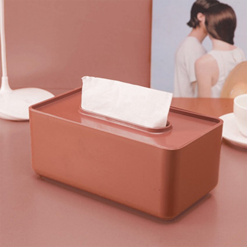 Modern Platic Tissue Box Rectangular Holder Case Toilet Paper Cover Household Paper Towel Table Storage Organizer Desk Decor: Style A-Coffee