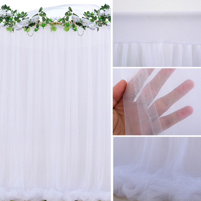 1.5*2.15M Wedding Decoration Backdrop White Tulle Fabricphoto Background Birthday Photography Festival Room Decor