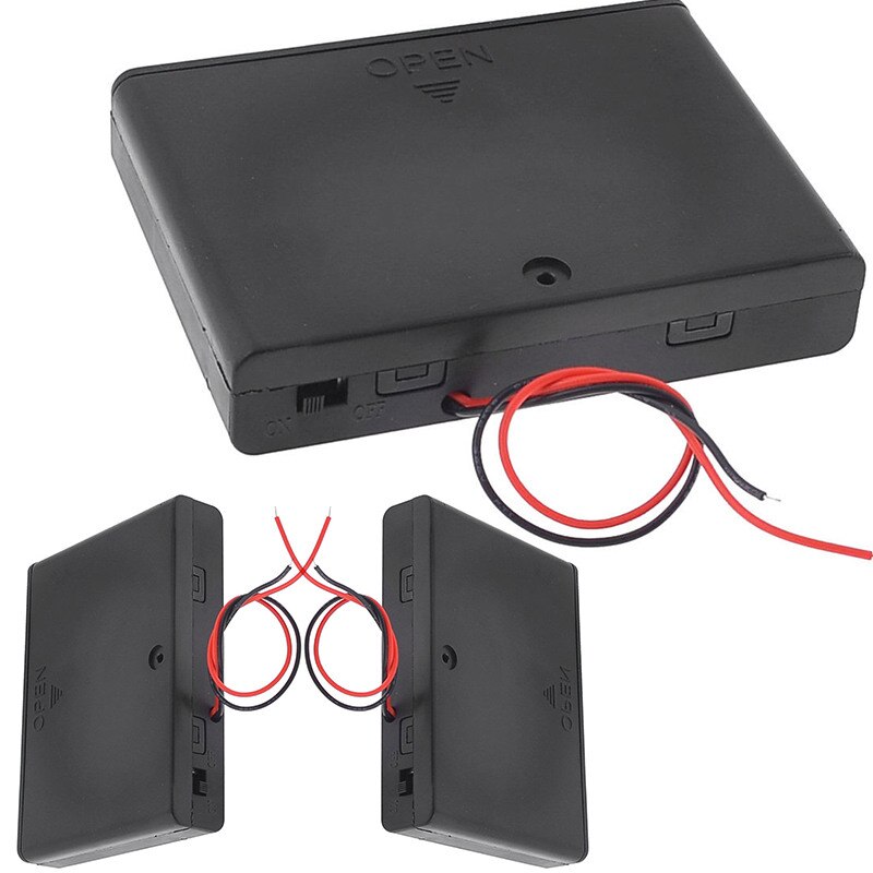 6 Aa Batterijen Houder Storage Case Plastic 1.5V Batterij Case Aan/Uit Schakelaar Met Cap Draad Voor 6X1.5V Aa Batterij