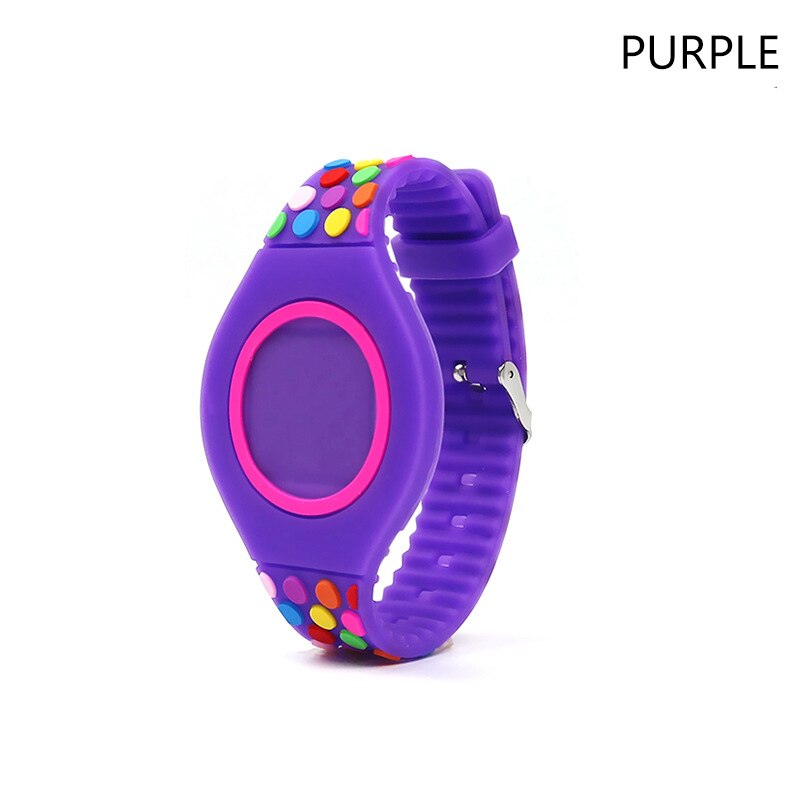 Joyrox geléia cor led criança relógio crianças menina relógios digitais nova tela de toque de borracha crianças relógio para menino menina estudante: Round Purple