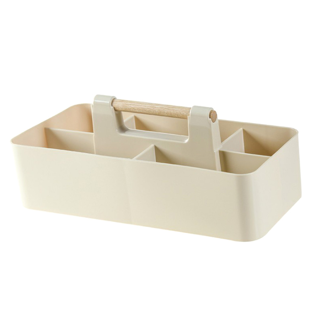 Multi-funktionale Abnehmbare Fach Kosmetik Schreibwaren Abschluss-Kasten Schreibtisch Lagerung Kasten Schreibtisch Veranstalter: Beige
