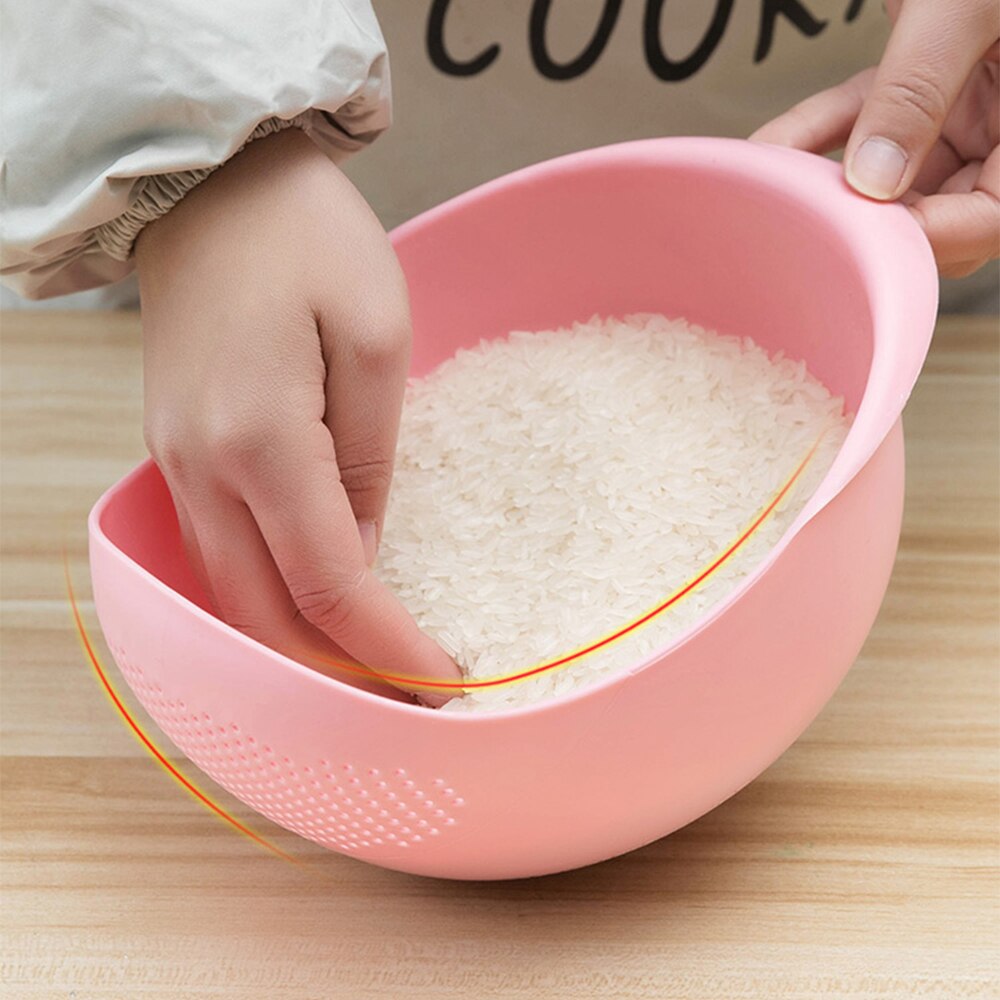 Peas Filter Food Grade Plastic Rijst Wassen Filter Afvoer Opslag Dik En Duurzaam Groen Roze Filter Cleaning Tool