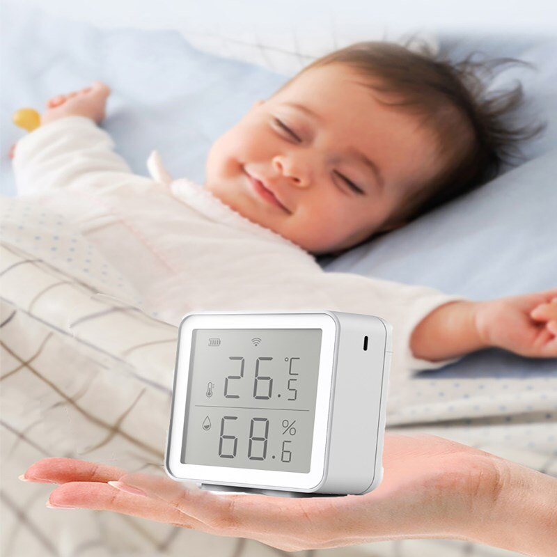 Tuya wifi termometer digital lcd display sensor smart temperatur luftfugtighed hygrometer digital app kontrol alexa smart home