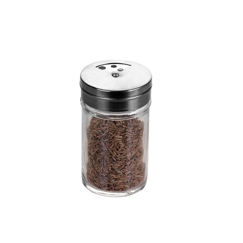 Krydderi flaske madlavning krydderi container opbevaring til køkken rustfrit stål krydderi flaske krydderkrukke: Glas 80 x 45mm