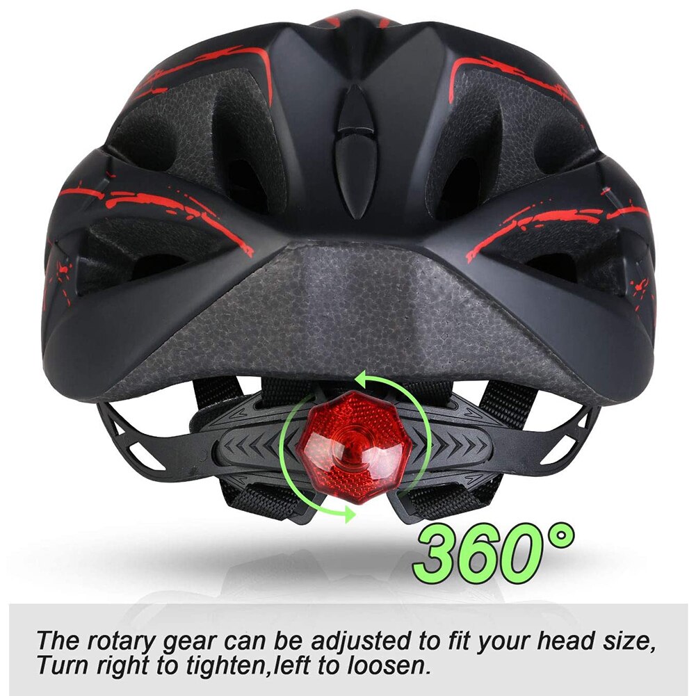 Ultralichte fietshelm met afneembaar vizier, fietsbril, achterlicht, mtb-helm, ademende ultralichte sportfietshelmen