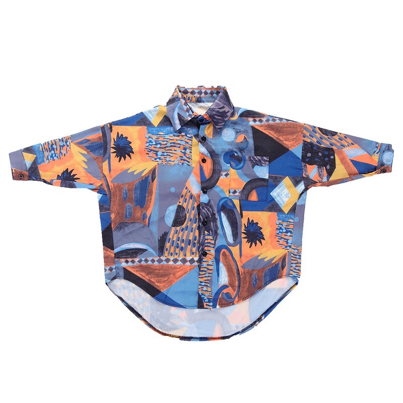 Camicia per Graffiti Street Dance per ragazze Hip Hop bambini primavera estate manica lunga camicette fresche adolescenti Jazz Casual top abiti in Costume: 120