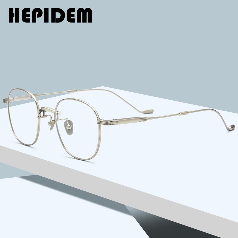 HEPIDEM Legierung Gläser Rahmen Frauen Neue Koreanische Männer Brillen Runde Metall Brille Klar Brillen Rahmen 5022: Silber
