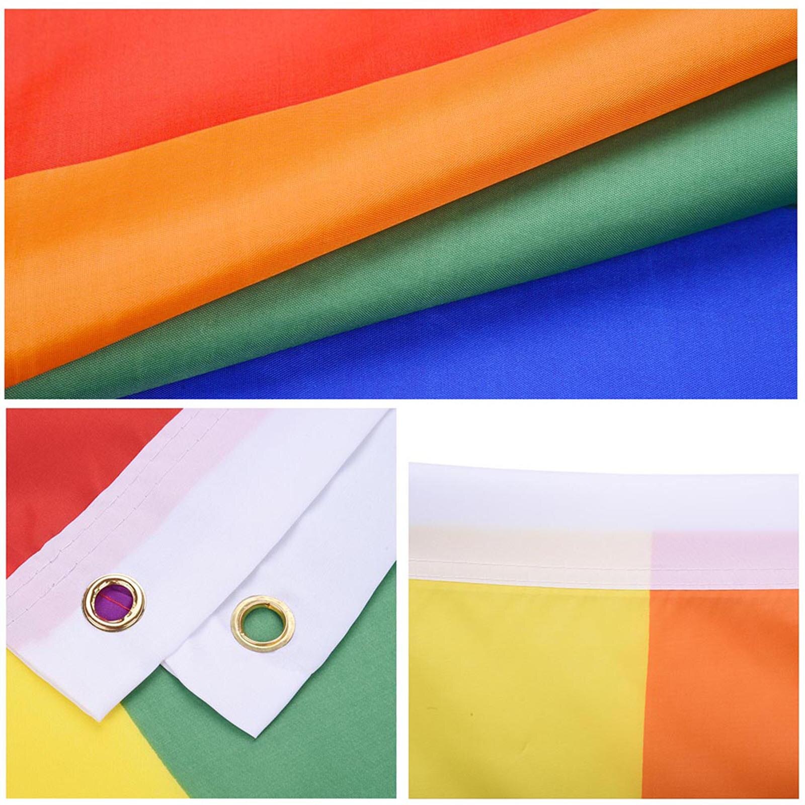 90x150cm Rainbow Pride Flag 6-Color Stripes UV Fading Resistant Pride Day Banner for LGBTQ Equal Love