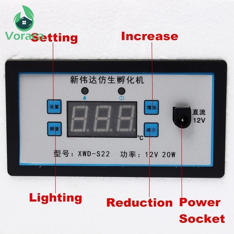 22 Position Family Eggs Incubator Automatic Home Digital Chicken Poultry Hatcher Foam Waterbed Incubator Farm Incubation Tools