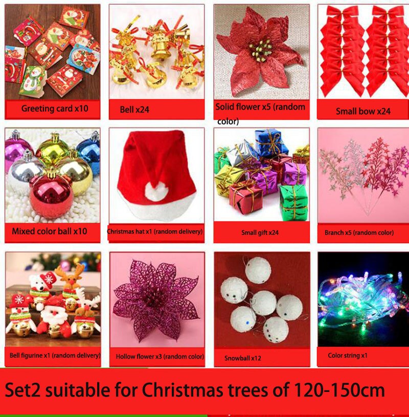 Simulation Christmas Tree 60cm/120mPVC Pine Needle Christmas Tree Pink Green Christmas Party Home Decora Accessories Set: set2