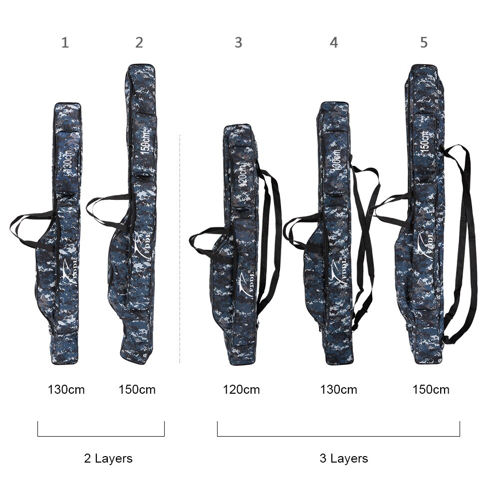Lixada Fishing Bag Water-resistant Fishing Rod Carrier Fish Pole Lures Storage Case Bag Fishing Reel Tackle Bag bolsa de Pesca