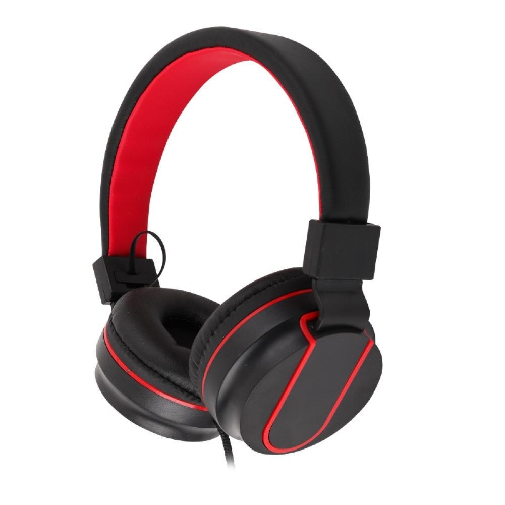Wired Foldable Portable HiFi Stereo Headphone Heavy Bass Gaming Headset Adjustable Earphones with Mic music headset FM Earphone: Red