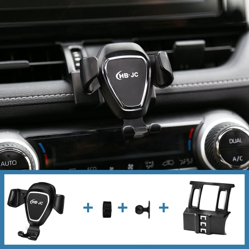 For Toyota RAV4 RAV 4 Car Phone Holder Mount Gravity GPS Wireless Charging Stand Air Vent Mount Fit Smartphone 4.0~6.0inch: B Black