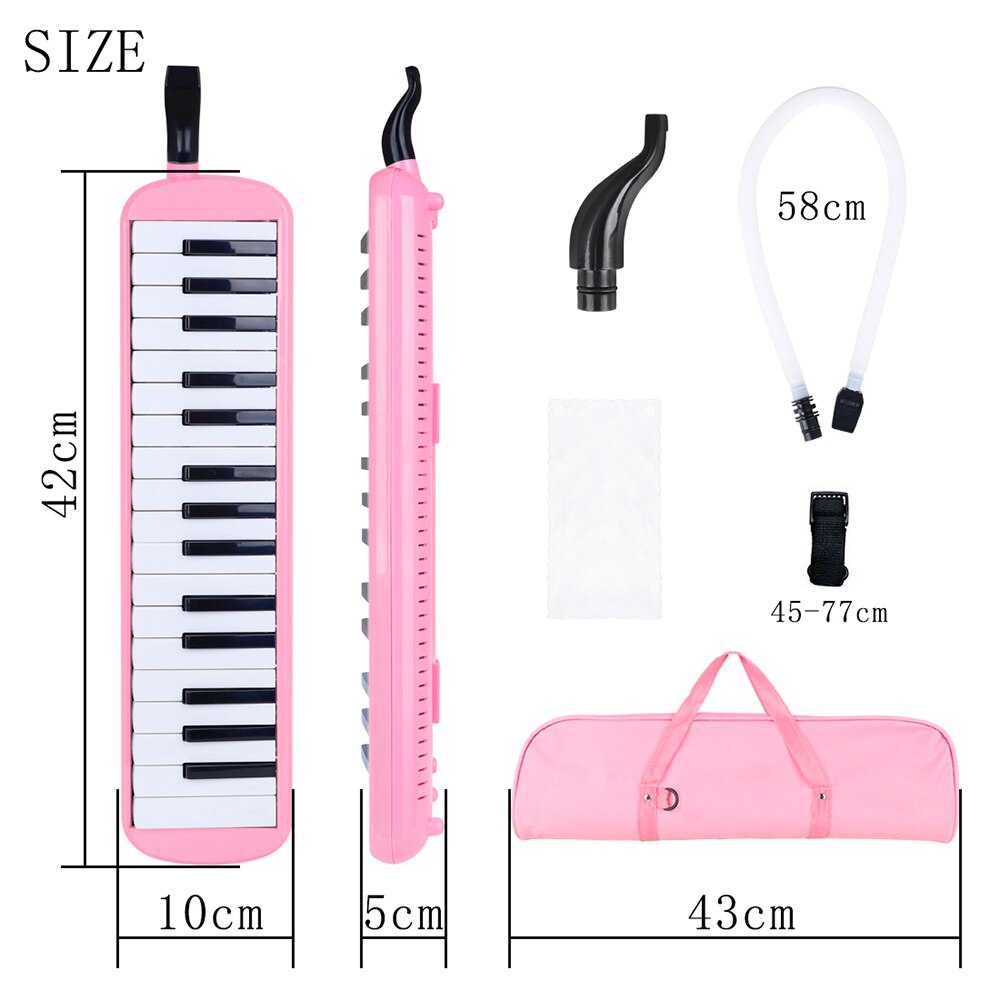 32 Keys Mouth Organ Musical Instrument with Carrying Bag for Music Lovers Child Beginners Adult Mouth Organ Blowpipe Teaching: D