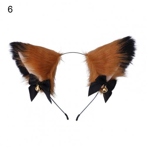 Diademas con forma de orejas de Animal para mujer, banda de pelo de imitación de piel de conejo, para Cosplay, temática: 6