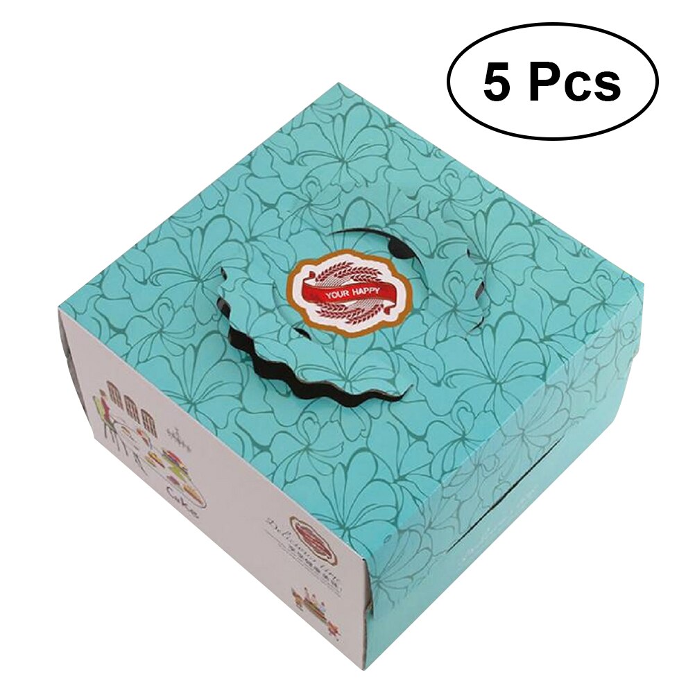 6 Inches 5 PCS Wrap Opslag Bakkerij Verjaardag Muffin Cupcake Box voor Party Voedsel Muffin Verjaardag Cupcake Carrier met handvat
