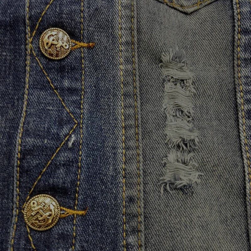 Gescheurde spijkerjas heren denim vest 5xl 6xl jeans vest heren cowboy merk mouwloze jas heren tanktop