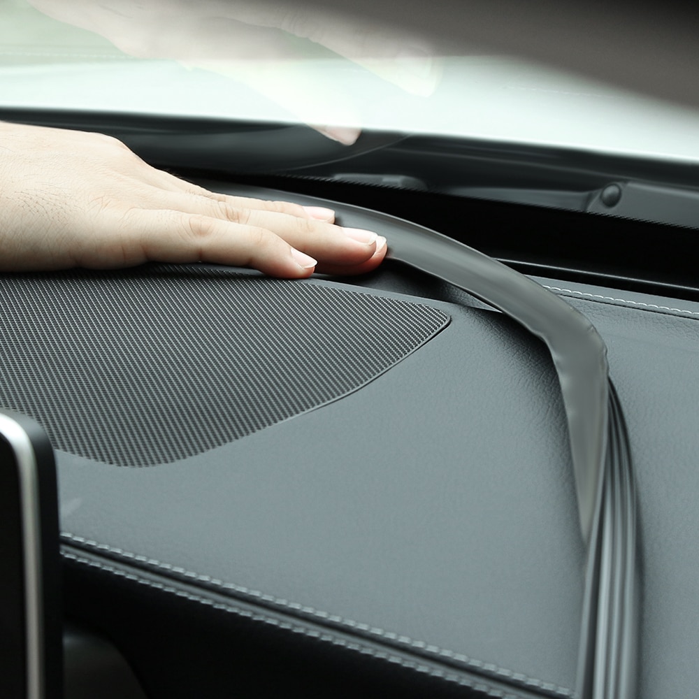 Tira de sellado acústico de goma para coche, 1,6 M, tipo U, tablero de instrumentos, aislamiento de bordes de parabrisas automático, tiras de sellado de huecos, accesorios de Interior de coche