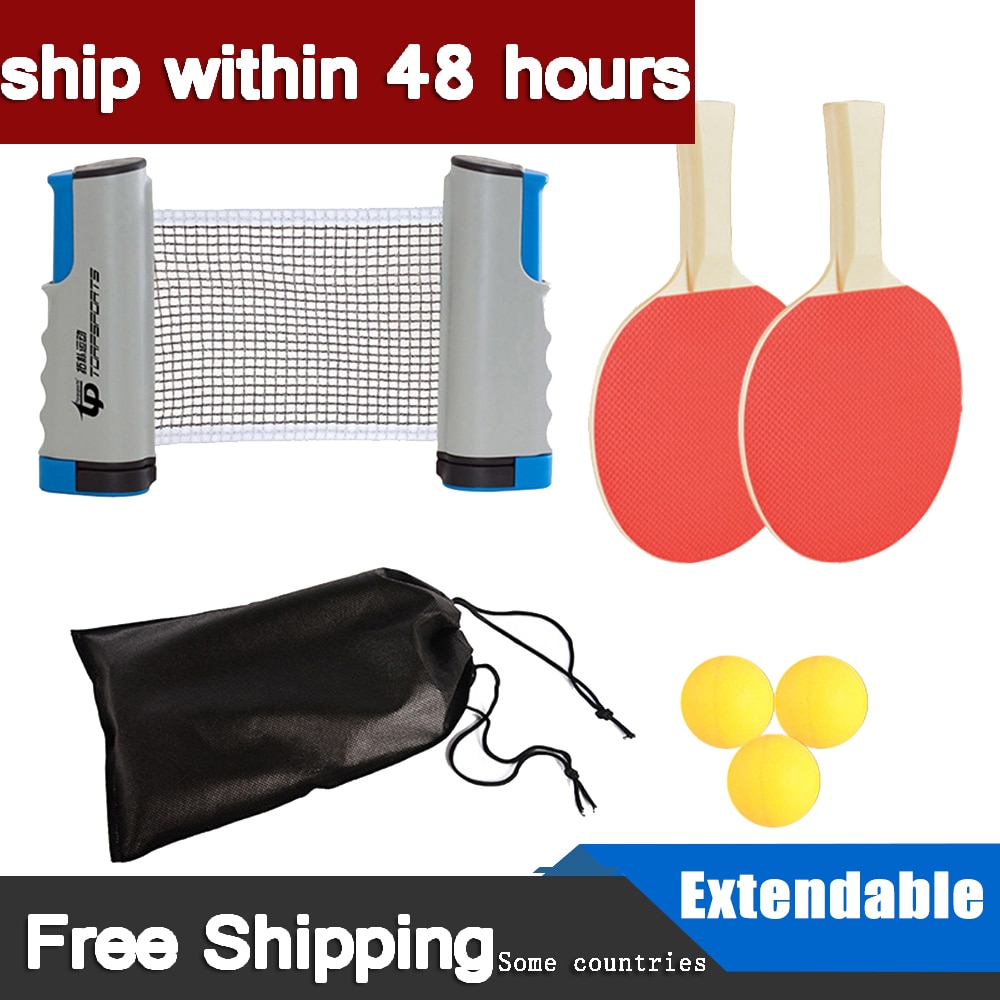 Portable Telescopic Table Tennis Net Ping Pong Paddle Set Indoor Outdoor Entertainment Supplies Training Game Kids Adults