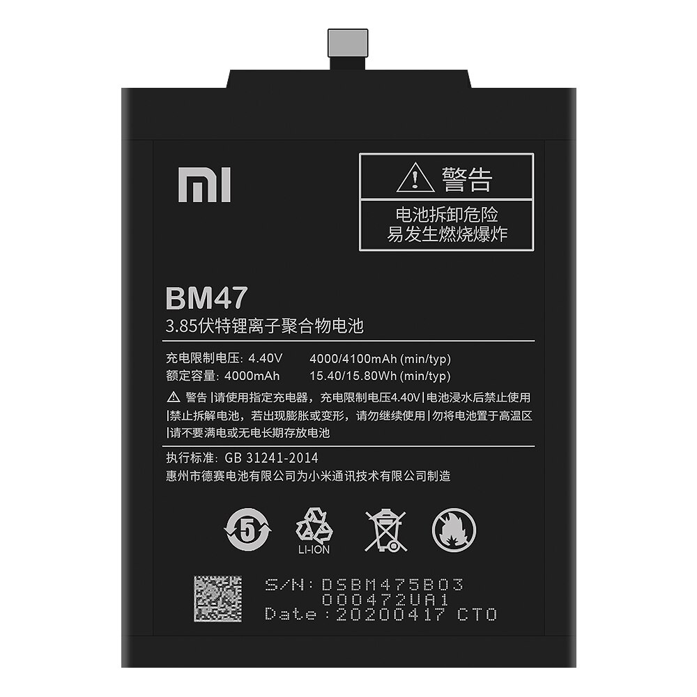 Xiao Mi oryginalna bateria BM47 4100 mAh dla Xiaomi Redmi 3S 3X Redmi 4X Redmi 3 / 3zawodowiec wysokiej jakości baterie robić telefonów