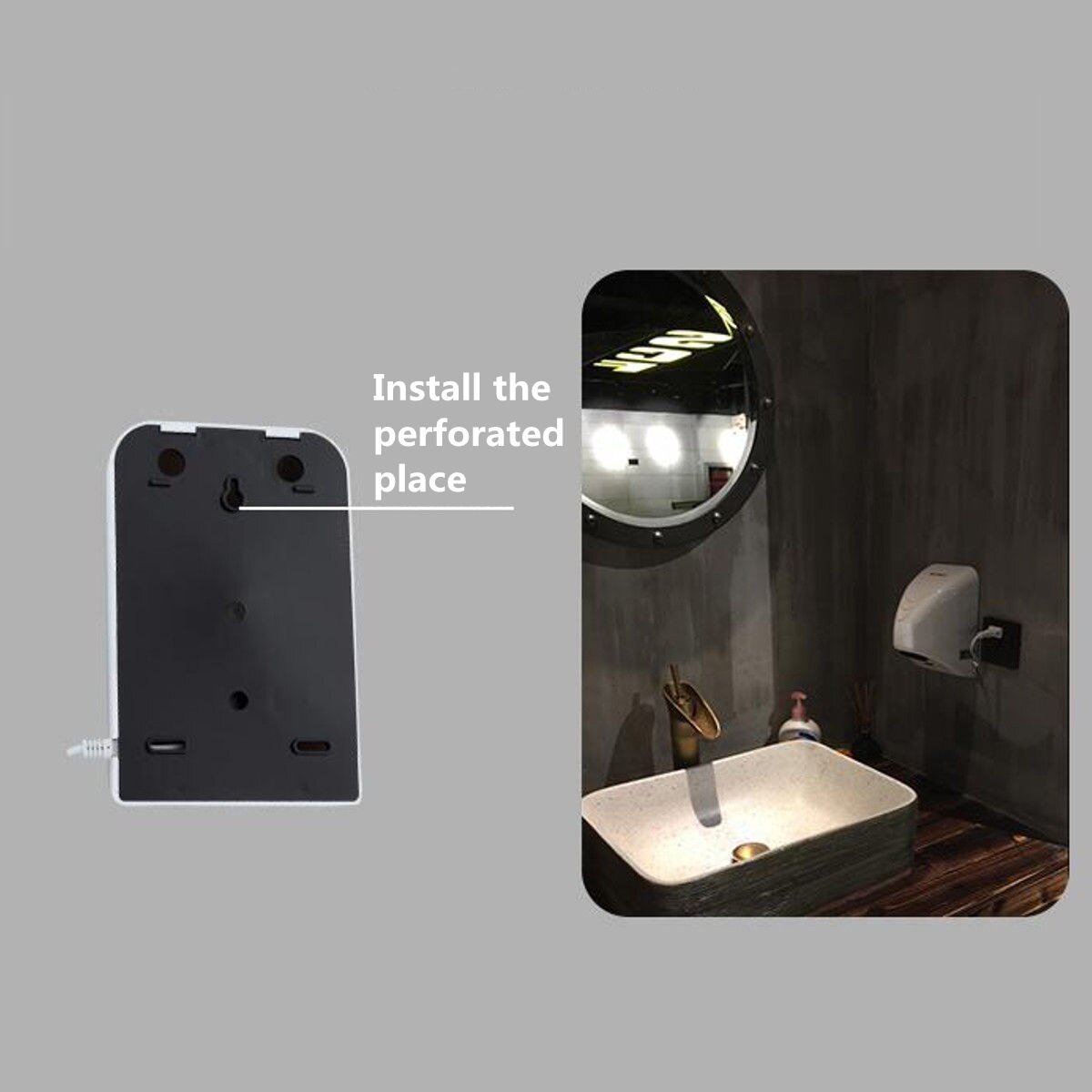 Hand Dryer Wall Mounted Electric Automatic Fast Warm Air Drier Toilet White